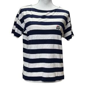 Issey Miyake Women's Blue and White Blous